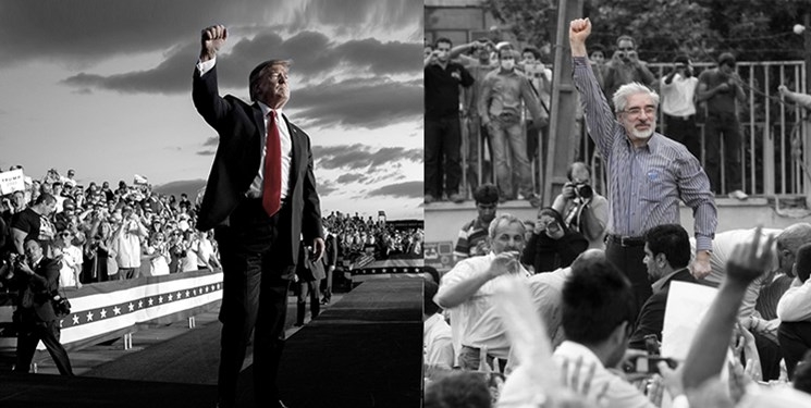 آمریکا ۲۰۲۰ و ایران ۸۸؛ شباهت‌ها و تفاوت‌ها/ آیا ترامپ رکورد موسوی را شکست؟