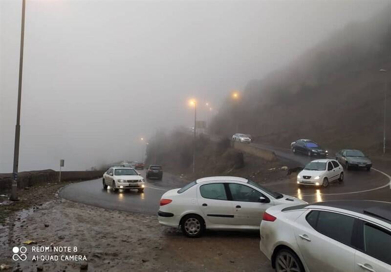 ترافیک سنگین در جاده چالوس