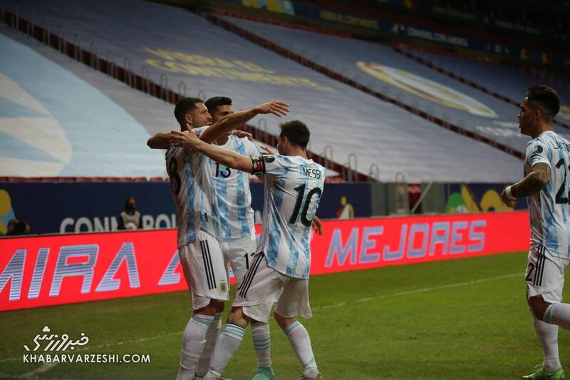 برد باارزش آرژانتین برابر اروگوئه با پاس گل مسی +فیلم