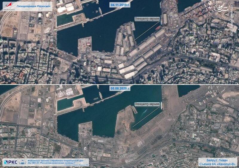 تصاویر ماهواره‌ای از انفجار بیروت منتشر شد