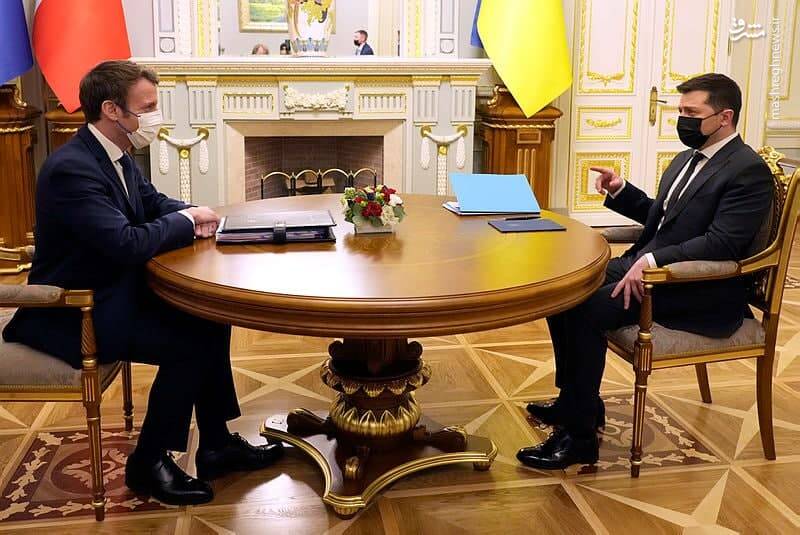 عکس/ دیدار ماکرون با رئیس جمهور اوکراین