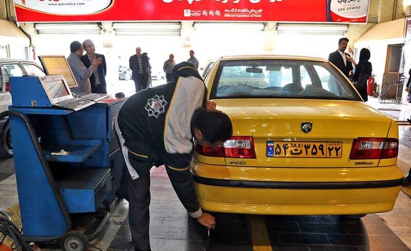 فیلم/ معاینه فنی رایگان برای تاکسی‌ها در تهران