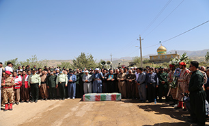 پیکر مطهر شهید «جوهر نوری» در جوانرود تشیه و به خاک سپرده شد