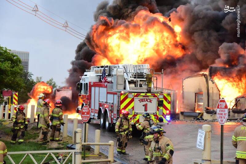 فیلم/ آتش سوزی در کارخانه گاز اوکلاهمای آمریکا