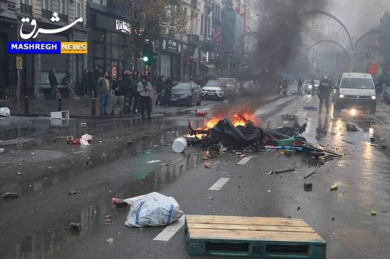 درگیری پلیس بلژیک و هواداران خشمگین فوتبال +عکس