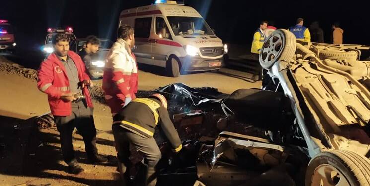 واژگونی ٢٠٧ در محور خرم‌آباد_بروجرد با ۲ کشته و ۳ زخمی