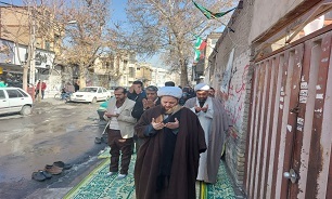 برپایی نماز جماعت ظهر و عصر در محل شهادت شهدای مدافع امنیت