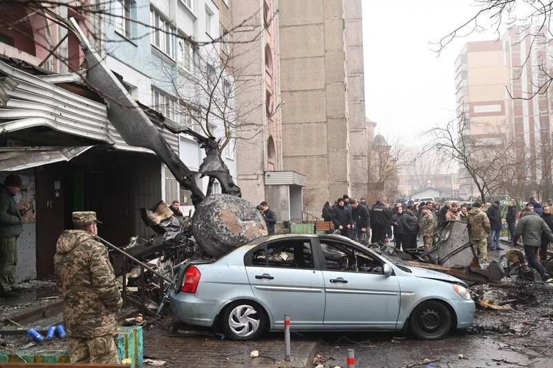 عکس/ کشته شدن وزیر کشور اوکراین در حادثه سقوط بالگرد