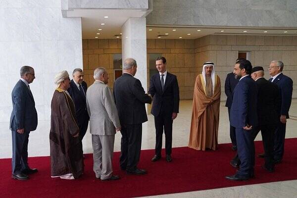 دیدار هیئتی از اتحادیه پارلمانی عربی با بشار اسد