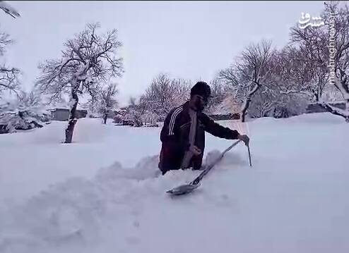 فیلم/ بارش ۱۱۷ سانتی متر برف در الیگودرز