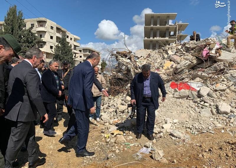 عکس/ حضور امیرعبداللهیان در مناطق زلزله‌زده سوریه