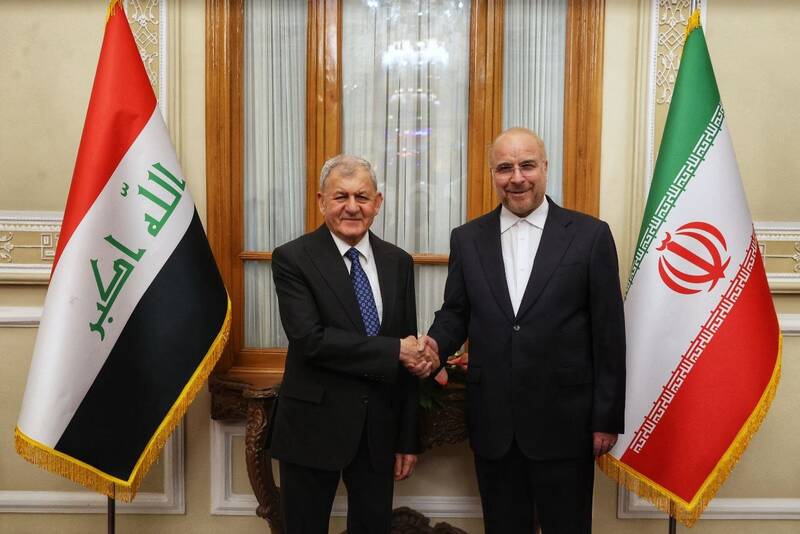 رئیس‌جمهور عراق با رئیس مجلس شورای اسلامی دیدار کرد