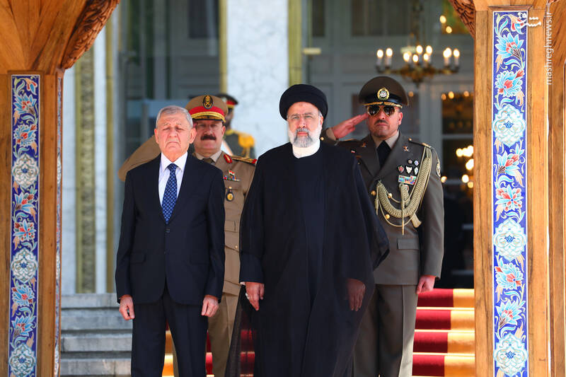 عکس/ استقبال رسمی رئیسی از رئیس جمهور عراق