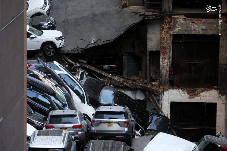 عکس/ ریزش مرگبار پارکینگ در نیویورک