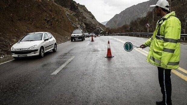 بارش برف در جاده کرج - چالوس