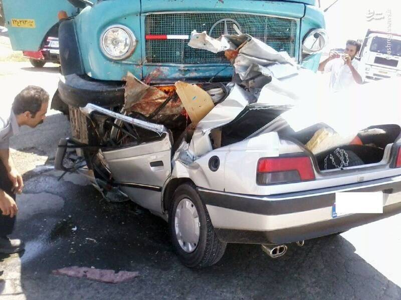 تصاویر له شدن خودروها در تصادف زنجیره‌ای اصفهان