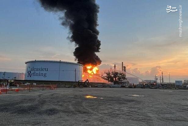 فیلم/ آتش سوزی گسترده کارخانه پالایش نفت در لوئیزیانا