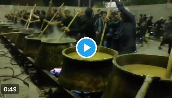 آیین یکصدساله حلیم‌پزان روستای عسگراباد +فیلم