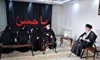 فیلم/ تصاویری جدید از حضور امام خامنه‌ای در منزل شهید رئیسی