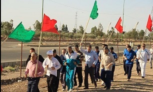 تصاویر/ «ورزش صبحگاهی با حال و هوای جبهه» در سمنان