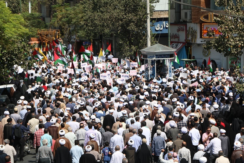 راهپیمایی «جمعه خشم» در همبستگی مردم قم با غزه