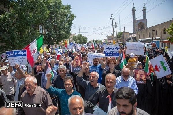 مردم کرمانشاه علیه رژیم جنایتکار صهیونسیتی فریاد انتقام سردادند