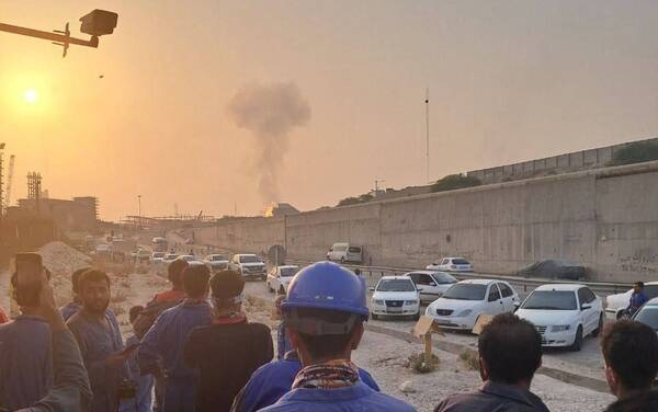 فیلم/ آتش‌سوزی ناشی از حمله اسرائیل به فاز ۱۴ پارس جنوبی