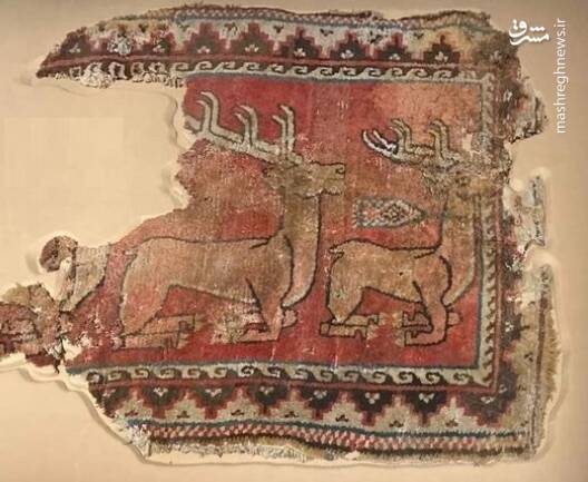 تصویری از فرش پشمی عصر ساسانی