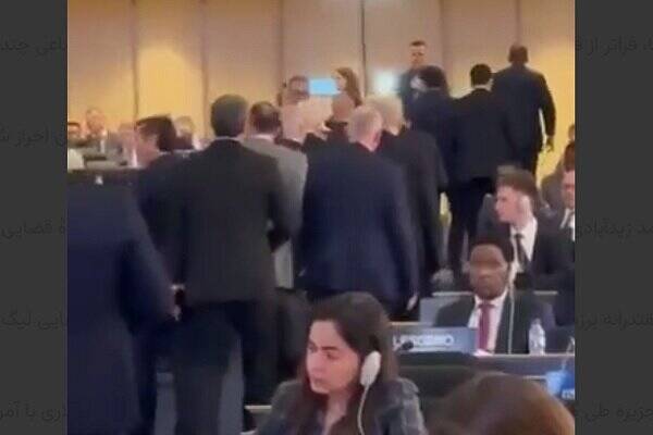 ترک کنفرانس روسای پارلمان‌ها در ژنو حین سخنرانی رئیس «کنست»+ فیلم