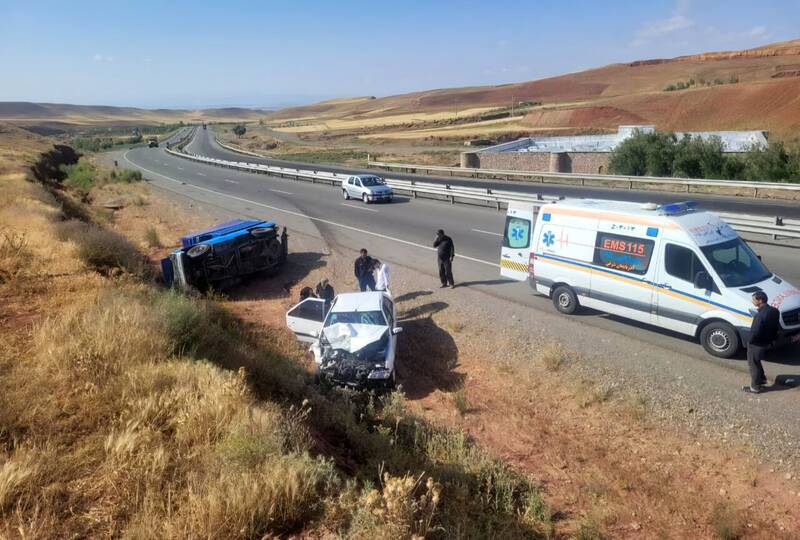 تصادف زنجیره‌ای در میدان ساعت شهر قدس