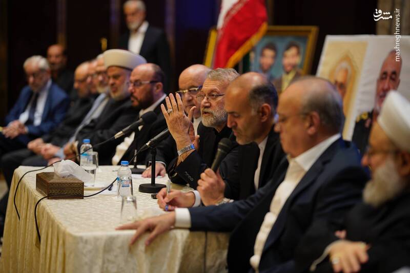 عکس/ دیدار نخبگان و شخصیت‌های لبنانی و فلسطینی با لاریجانی