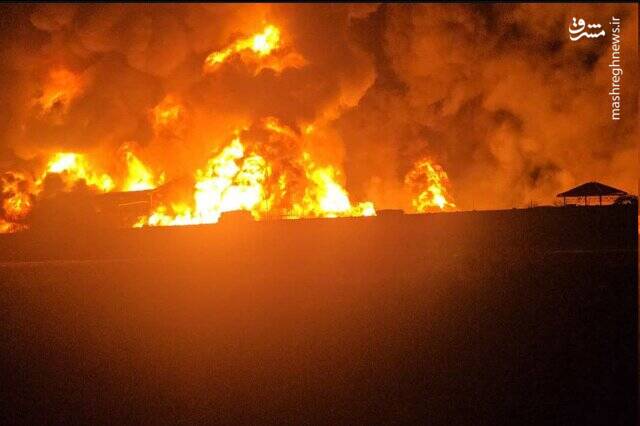 عکس/ آتش‌سوزی انبار مواد نفتی و روغنی در خیابان شهید رجایی تهران