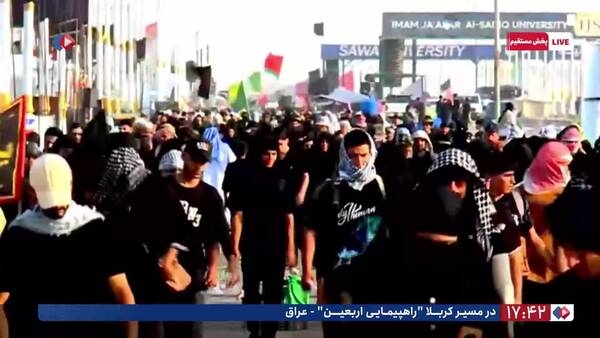 فیلم/ پیاده‌روی زائران در عراق یک هفته مانده به اربعین