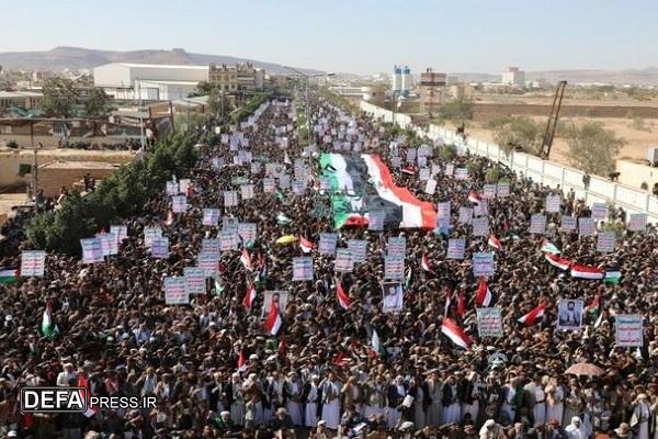 میلیون‌ها یمنی با حماس و قطر اعلام همبستگی کردند