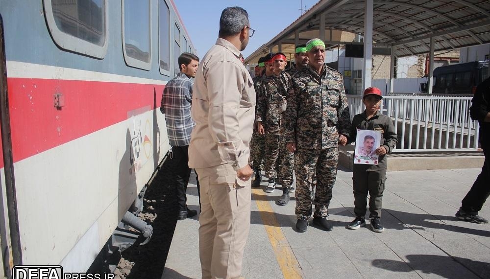 آیین حرکت نمادین قطار اعزام رزمندگان همزمان با سالگرد حماسه دفاع مقدس در قم