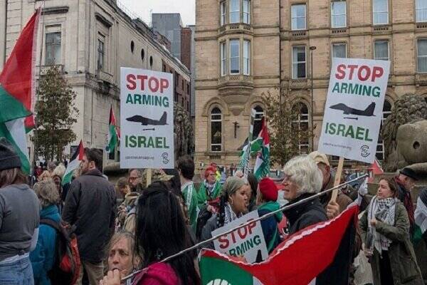 تجمع مردمی در لیورپول در حمایت از فلسطین+ فیلم