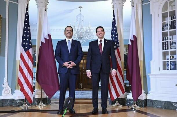 دیدار نخست وزیر قطر و وزیر خارجه آمریکا