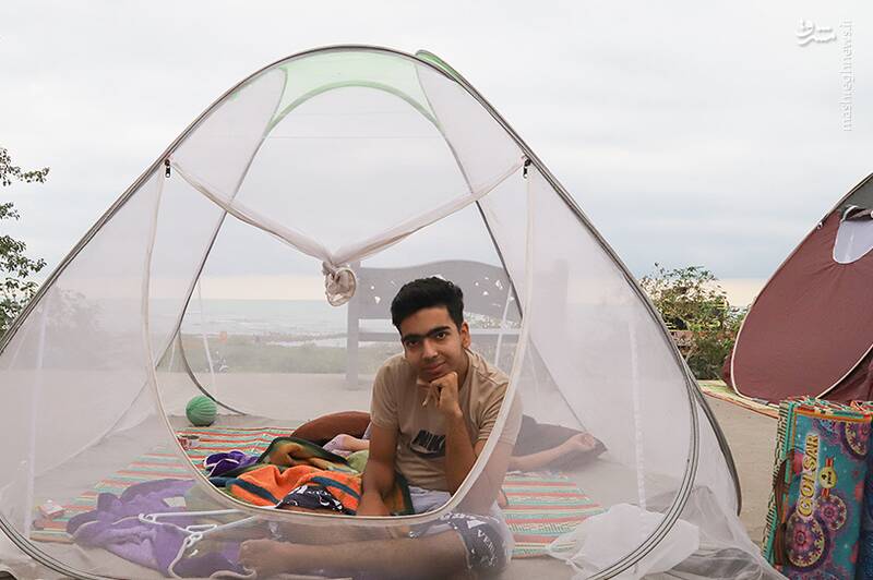 عکس/ اتراق مسافران تابستانی در سواحل چالوس