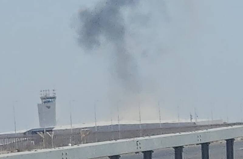 فیلم/ اصابت پهپاد انصارالله یمن به پایگاه رامون