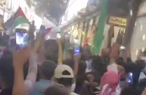 فیلم/ راهپیمایی حمایتی از غزه در پایتخت سوریه