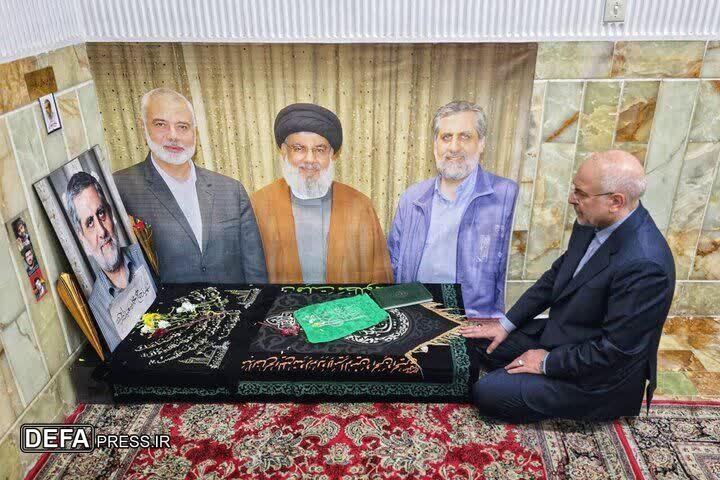 ادای احترام رئیس مجلس شورای اسلامی به مزار «حاج رمضان»