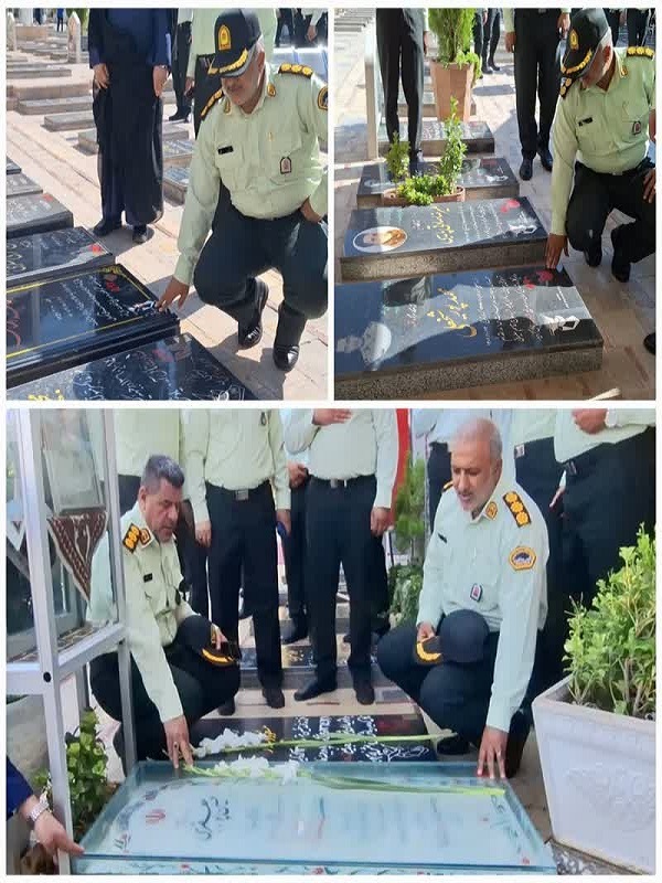 فرمانده جدید انتظامی کرمان با حضور در گلزار شهدا با آرمان‌های شهدا تجدید میثاق کرد