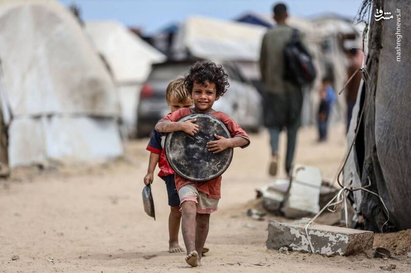 عکس/ حال و روز کودکان فلسطینی در روزهای سخت قحطی