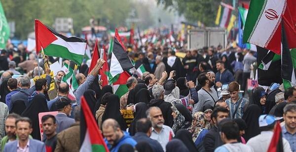 فیلم/ راهپیمایی بشارت نصر (حمایت از غزه) در تهران برگزار شد