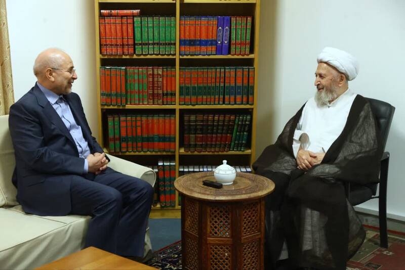 قالیباف با آیت‌الله سبحانی دیدار کرد